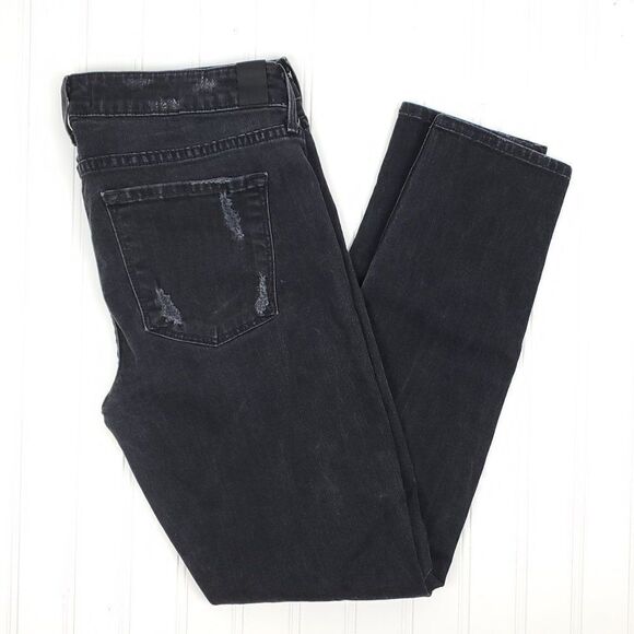 Vince Destructed Black Ankle Skinny Jeans - Picture 2 of 11